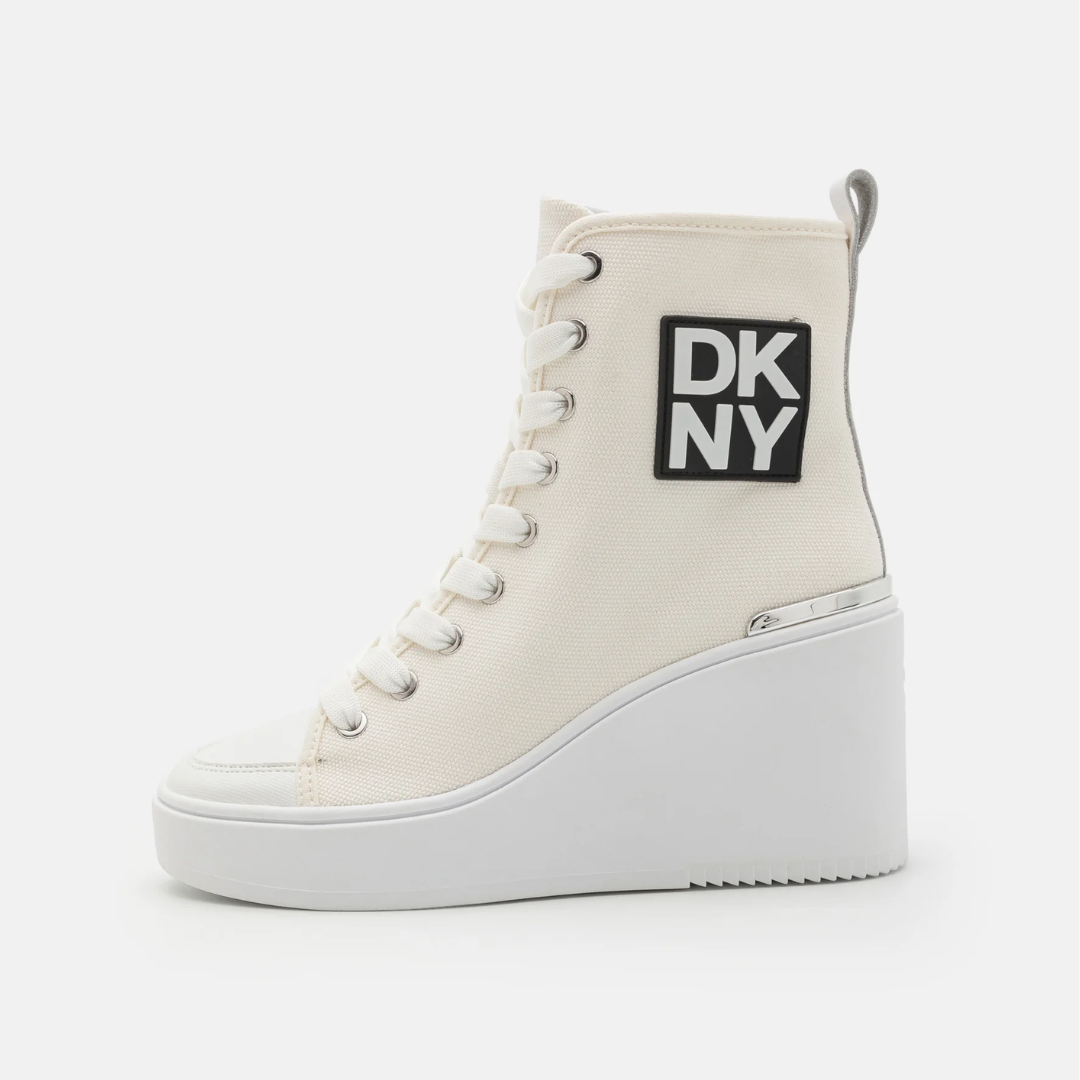 DKNY 1989 CAPSULE BAX WEDGE - Wedge Ankle Boots - white