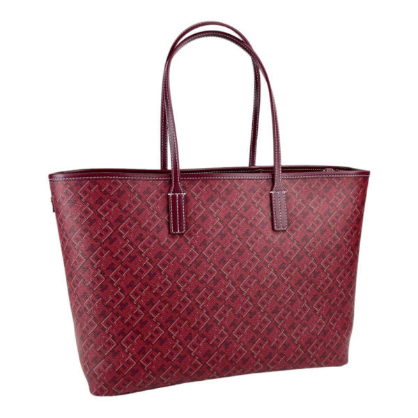 Tommy Hilfiger Women's Monogram Leather Tote with Zipper Pocket (45x26x13)