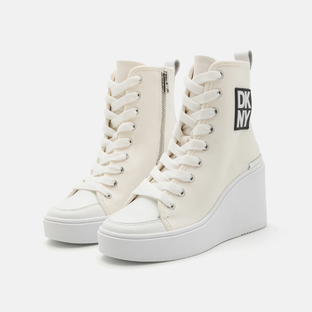 DKNY 1989 CAPSULE BAX WEDGE - Wedge Ankle Boots - white