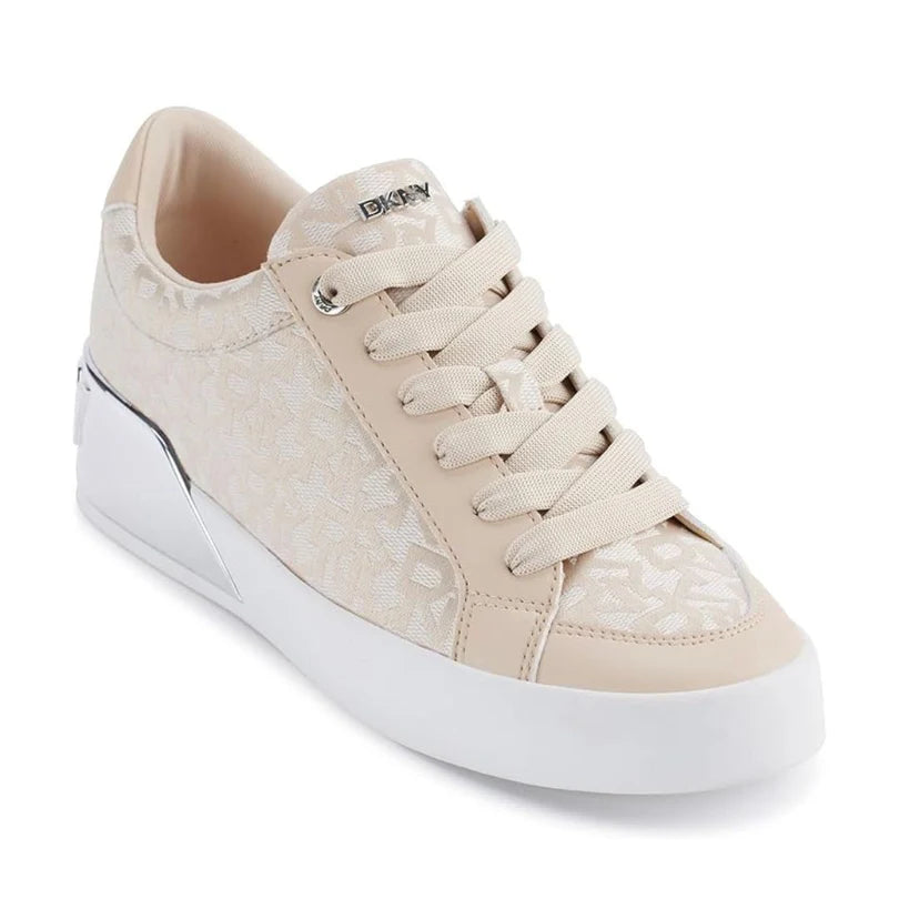 DKNY Maben Mono Lace-Up Sneaker Women - BEG