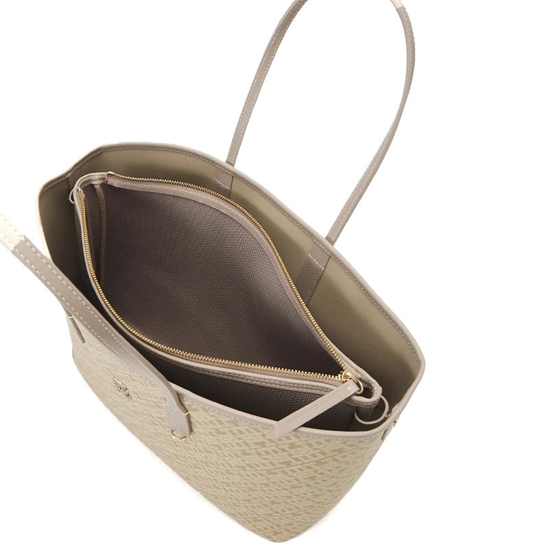 Tommy Hilfiger Women's Monogram Leather Tote with Zipper Pocket (45x26x13)