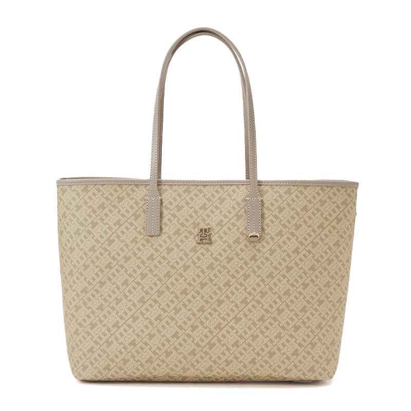 Tommy Hilfiger Women's Monogram Leather Tote with Zipper Pocket (45x26x13)