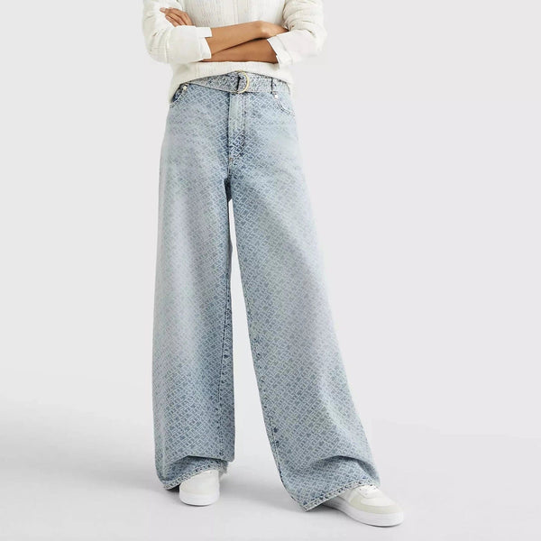 TOMMY HILFIGER  Tommy Hilfiger Leather Lace-Up Trainers in Vessel Blue